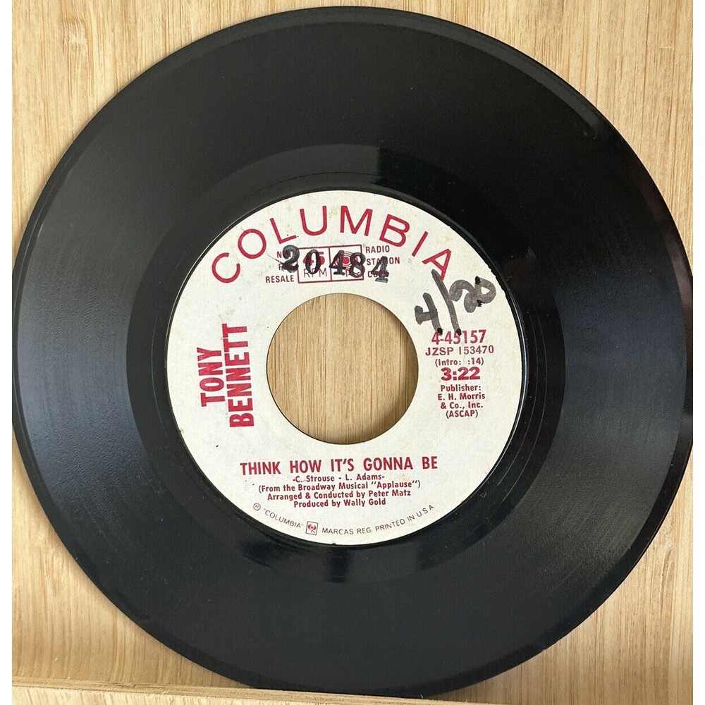 Tony Bennett Everybody’s Talking/Think How It’s Gonna Be Columbia 45 Radio Promo